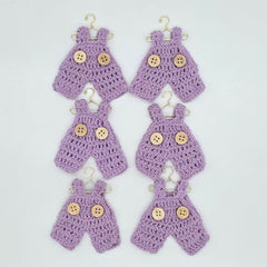 Tiny Crochet Lilac Overalls | Unique Party Gift & Party Favors for Baby Showers & Birthdays