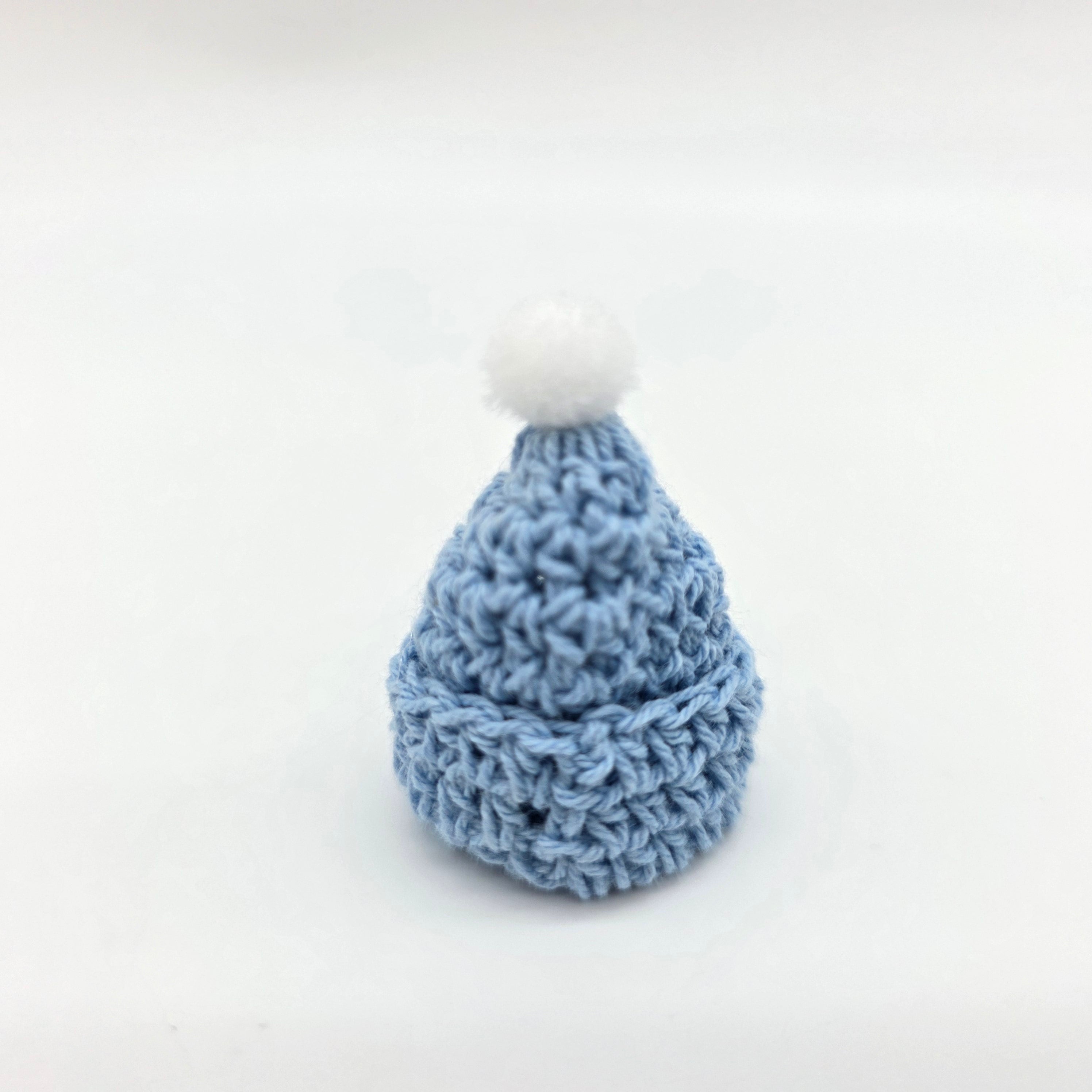Handmade Mini Crochet Blue Beanie Party Gift - 6 pcs - Tiny Knit Hat Party Favor for Crafts & Decor