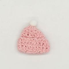Handmade Mini Crochet Pink Beanie Party Gift - 6 pcs - Tiny Knit Hat Party Favor for Crafts & Decor