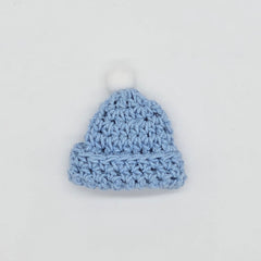 Handmade Mini Crochet Blue Beanie Party Gift - 6 pcs - Tiny Knit Hat Party Favor for Crafts & Decor