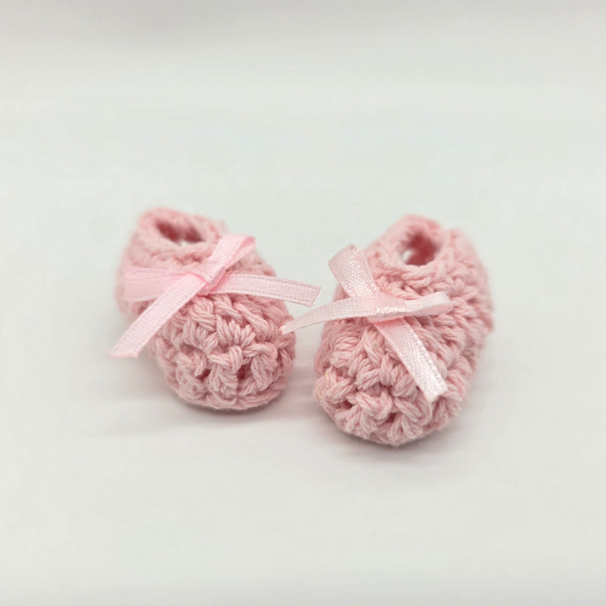 6 Pairs Tiny Crochet Baby Booties Party Gifts - Pink Miniature Knit Shoes for Party Favor and Party Decor | Baby Shower Essentials