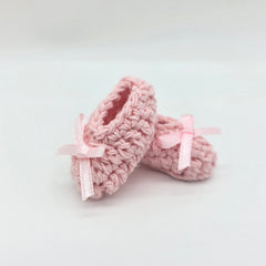 6 Pairs Tiny Crochet Baby Booties Party Gifts - Pink Miniature Knit Shoes for Party Favor and Party Decor | Baby Shower Essentials
