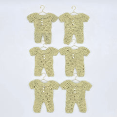 Sage Green Crochet Mini Onesie Party Favor - Set of 6 Boho Baby Shower Party Gift & Decor with Hanger & Rack Options