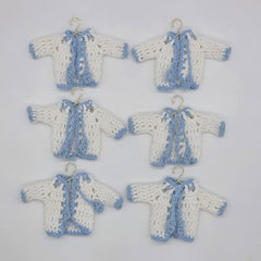 Set of 6 Mini Crochet Baby Jackets - Handcrafted Party Favors & Party Gift for Baby Showers, Baptisms & Birthdays | Custom Rack Options