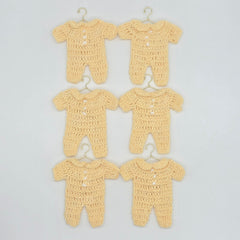 Mini Crochet Yellow Onesies - Perfect Party Favors & Party Gifts for Baby Showers | Handmade Tiny Clothes Set of 6