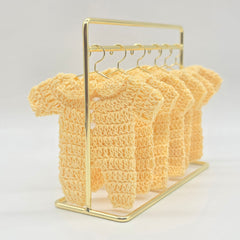 Mini Crochet Yellow Onesies - Perfect Party Favors & Party Gifts for Baby Showers | Handmade Tiny Clothes Set of 6
