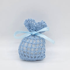 Mini Crochet Favor Bags Set of 6 | Party Favors & Party Gift Bags for Baby Shower, Weddings & Bridal Events - Baby Pink, White, or Baby Blue