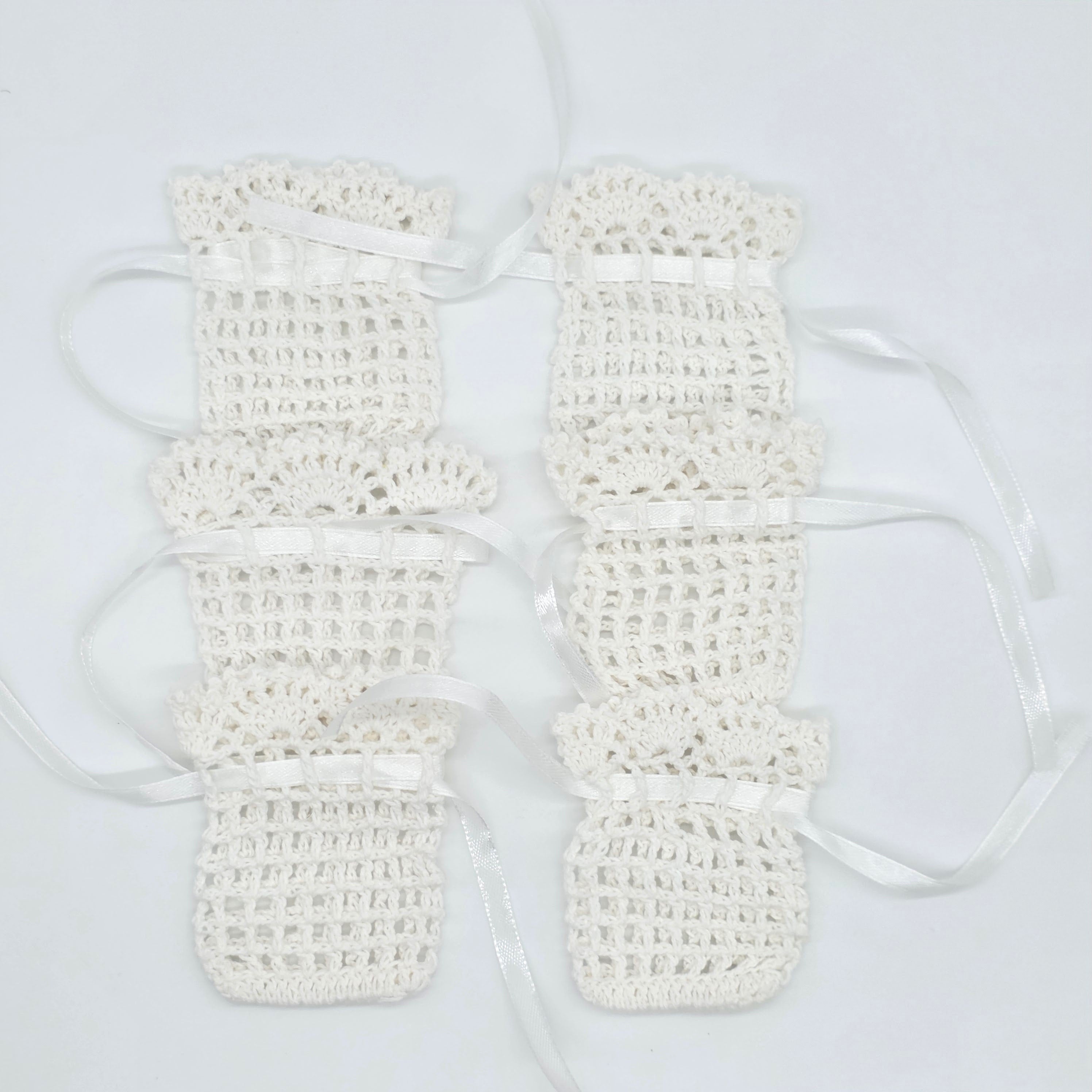 Mini Crochet Favor Bags Set of 6 | Party Favors & Party Gift Bags for Baby Shower, Weddings & Bridal Events - Baby Pink, White, or Baby Blue