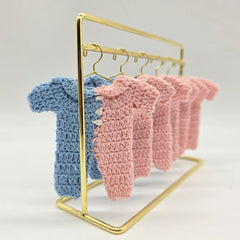 Gender Reveal Crochet Favors. Half Pink Half Blue Mini Onesies Party Gifts | Baby Shower Decor & Keepsake Gifts (Set of 6)