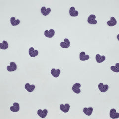 Tiny Purple Crochet Hearts Appliques Set of 12 - 1 Inch Small Knit Heart Embellishments for Scrapbooking, Valentine Crafts, Party Favors
