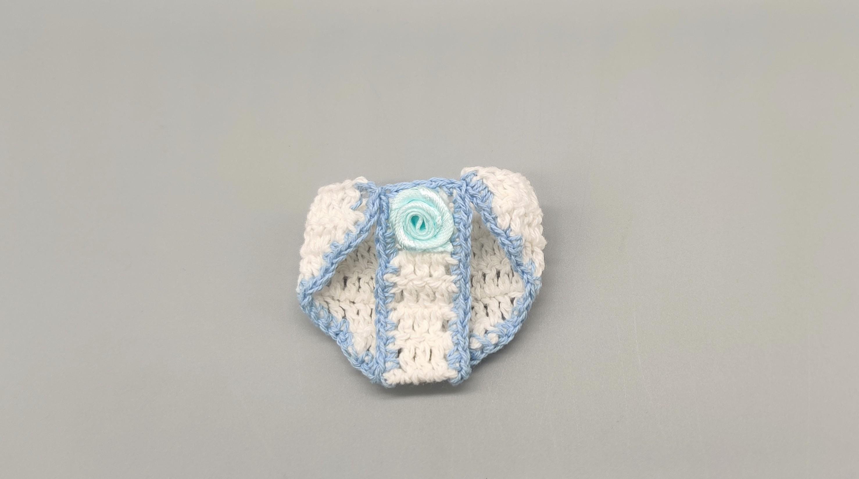 Baby Blue Baby Diaper, Crochet Diapers, Baby Diaper Favors, Baby Shower Favors, Baby Welcome Favors, Knit Favors, Crochet Favors, 6 Diapers
