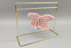 Baby pink knit crochet mini sweater with cute drawstrings, baby shower favors, event favors, crochet favors, newborn favors, Set of 6