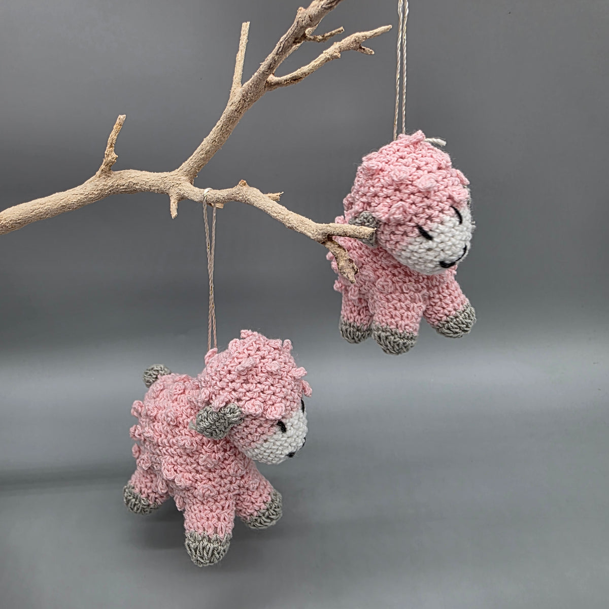 Baby Shower Baby Sheep - Pink Baby Lamb - Cute Baby Favor with drawstring for hanging