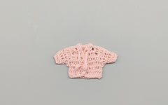 Baby pink knit crochet mini jacket with twisted cord ties, cute favors, baby shower / welcome, crochet favors, baby shower favours, Set of 6