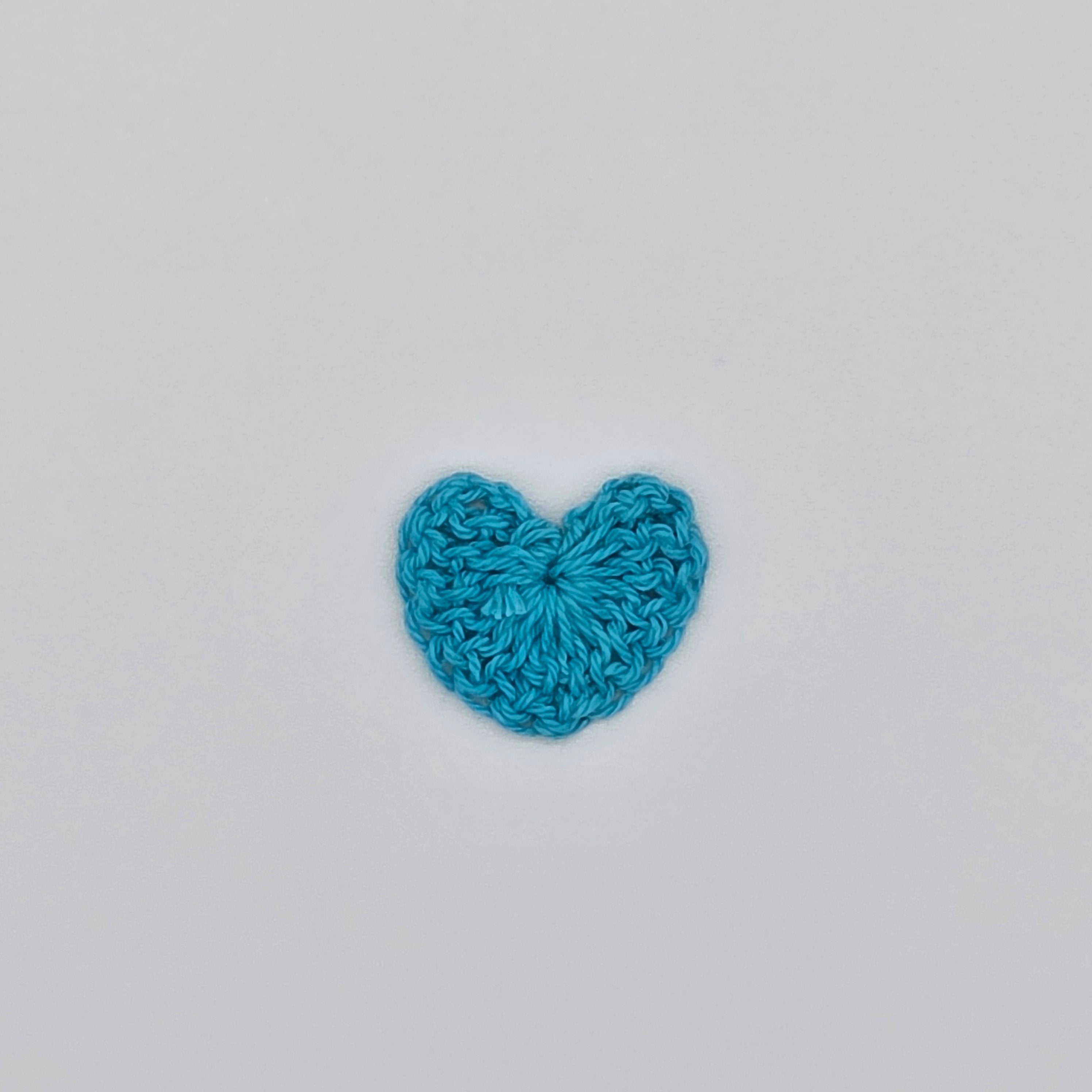 Set of 12 Tiny Turquoise Crochet Hearts - 1inch Mini Hand-Stitched Appliques for Scrapbooking, Crafts & Table Scatter