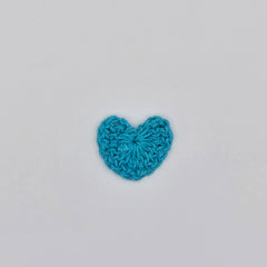 Set of 12 Tiny Turquoise Crochet Hearts - 1inch Mini Hand-Stitched Appliques for Scrapbooking, Crafts & Table Scatter
