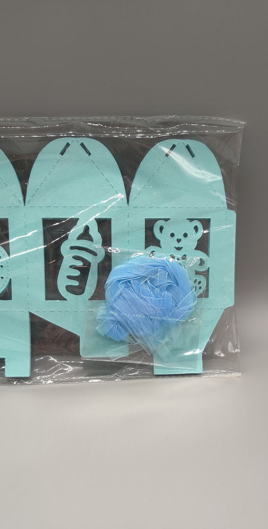 Baby Blue Favor Box, Baby Shower, Baby Welcome, Baby Party, Baby Birthday, Party Favors - Set of 12 Favor Boxes