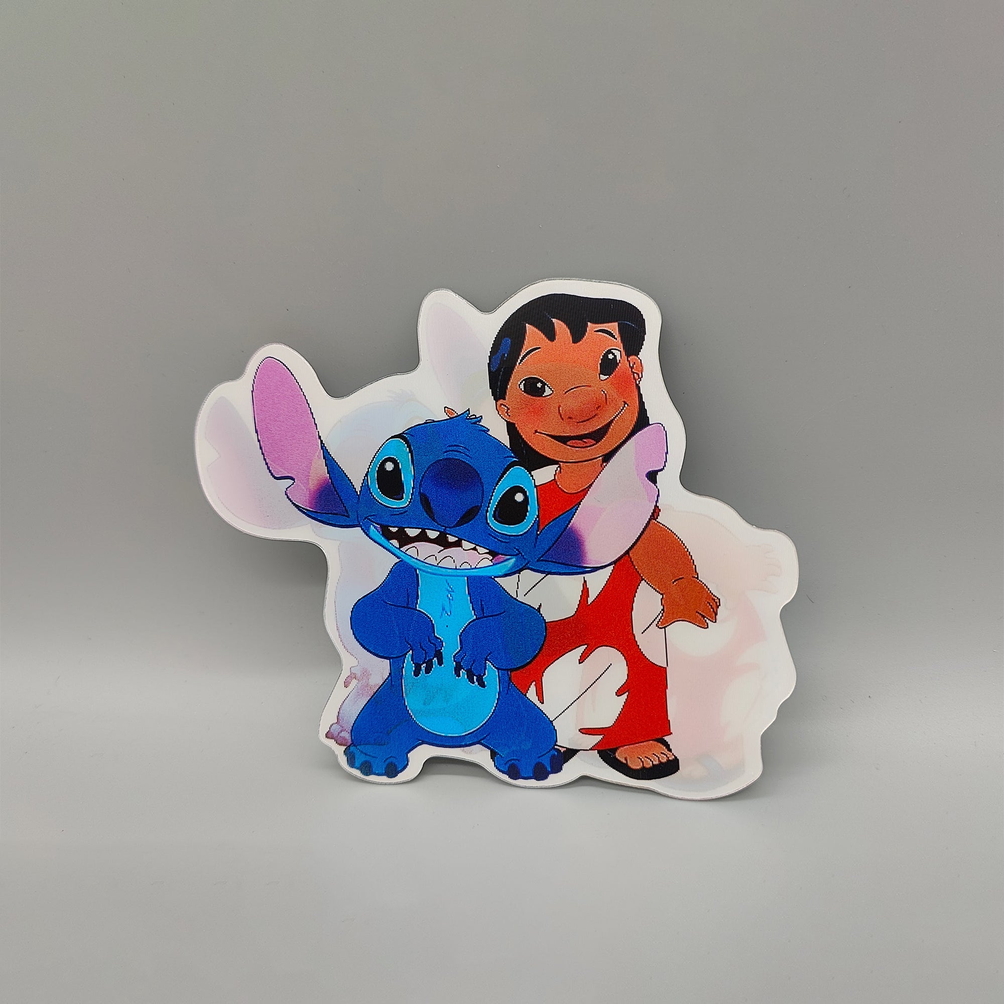 3D Blue Dog & Friend Lenticular Sticker – Waterproof Decal