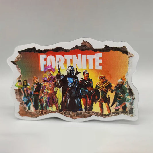 3D Fortnite Gamer Lenticular Sticker – Waterproof Decal for Crafts & More