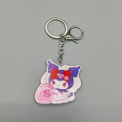 3D Hello Kitty, Kuromi & My Melody Keychain – Double-Sided Lenticular
