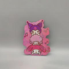 3D Hello Kitty Lenticular Sticker – Kuromi, My Melody & Cinnamoroll