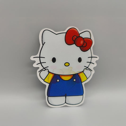 3D Hello Kitty Lenticular Sticker – Skull Rock Guitar, Waterproof