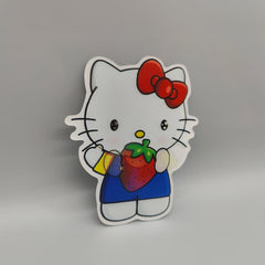 3D Hello Kitty Lenticular Sticker – Skull Rock Guitar, Waterproof