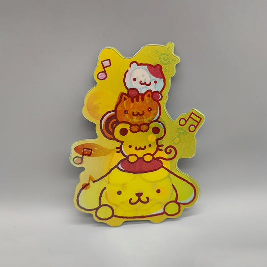 3D Japanese Animal Sticker – Frog, White Dog & Golden Retriever