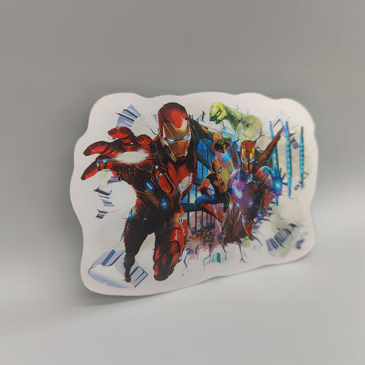 3D Lenticular Marvel Sticker – Spider-Man, Hulk, Iron Man, Captain America