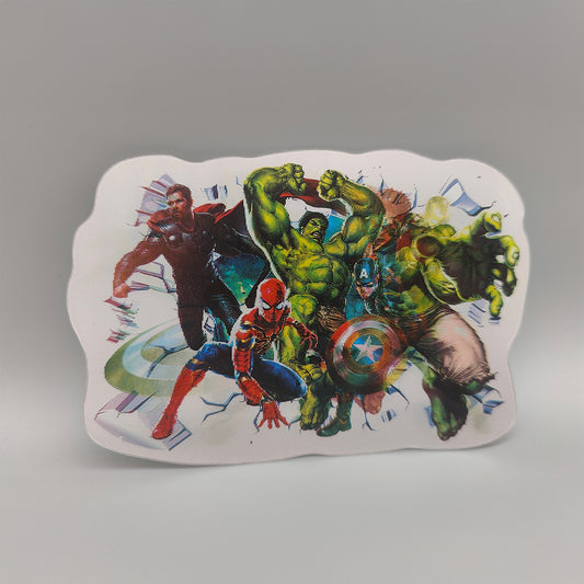 3D Lenticular Marvel Sticker – Spider-Man, Hulk, Iron Man, Captain America