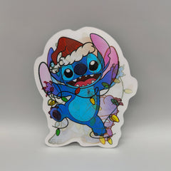 3D Stitch Lenticular Sticker – Christmas Edition, Waterproof Decal