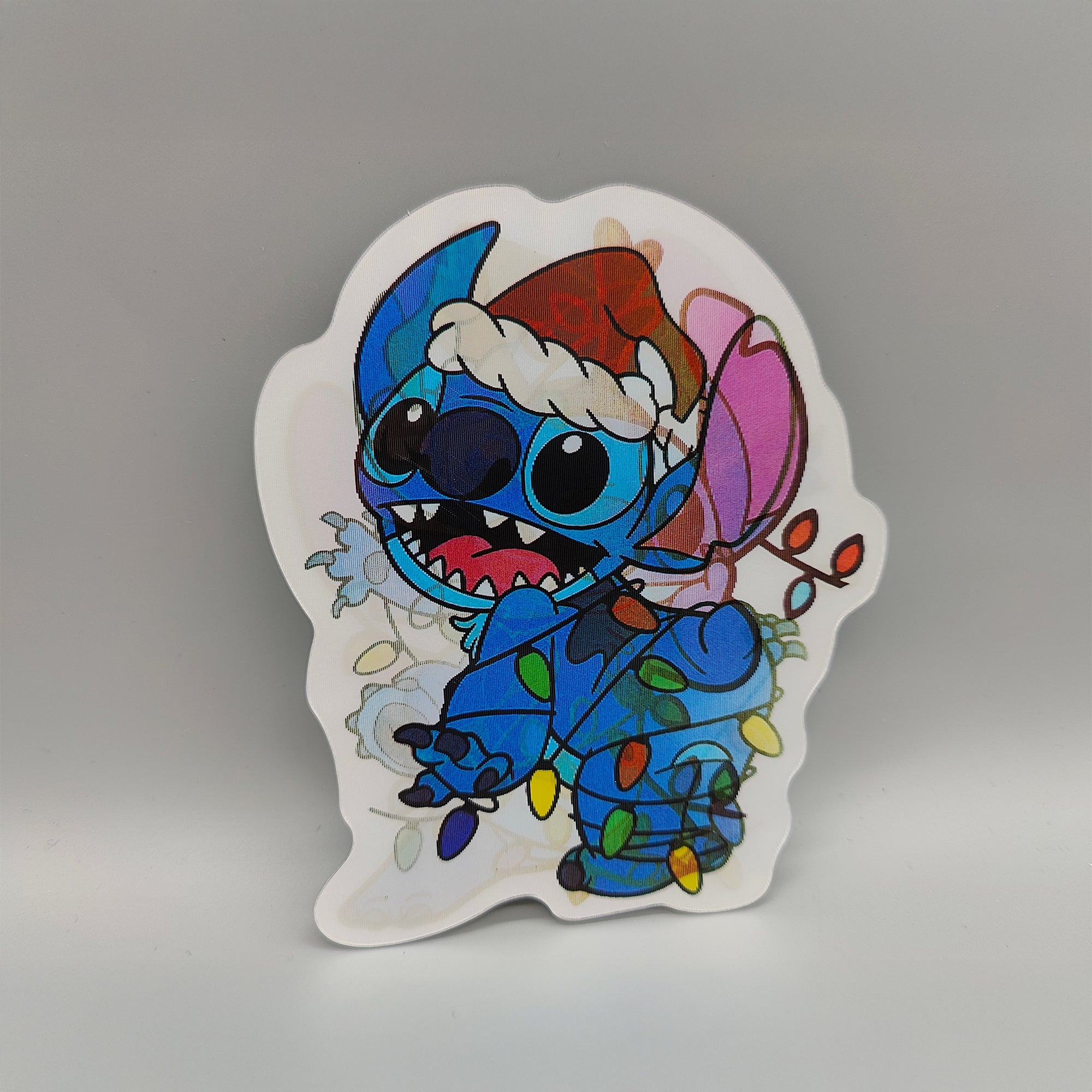 3D Stitch Lenticular Sticker – Christmas Edition, Waterproof Decal