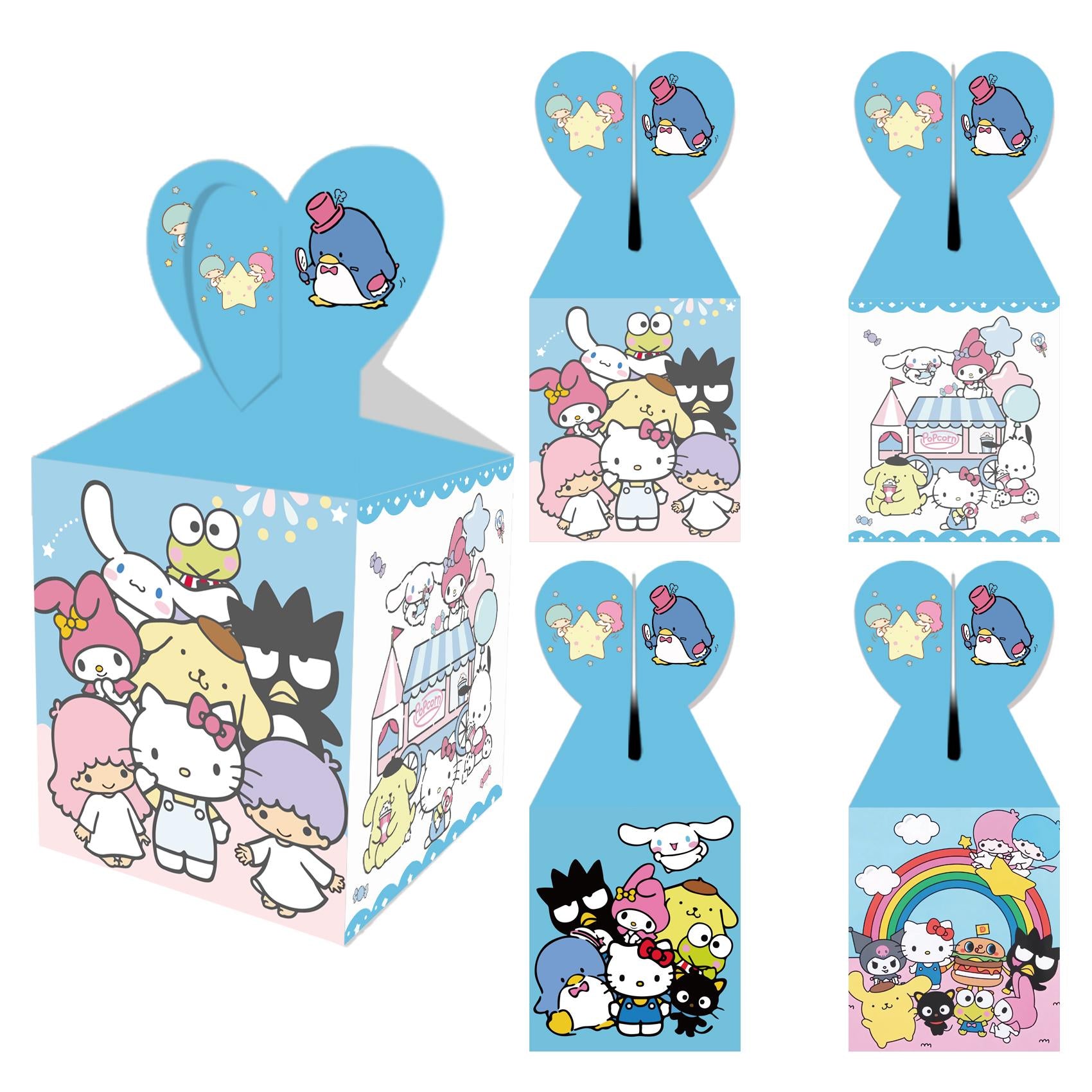 Set of 12 Hello Kitty inspired Favor Boxes - Baby Shower Party Favors, Birthday Treat Box, Sanrio inspired Kawaii birthday