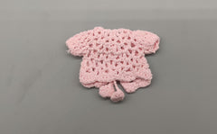 Baby pink knit crochet mini jacket with floral design, cute favors, baby shower, baby welcome, crochet favors, baby shower favours, Set of 6