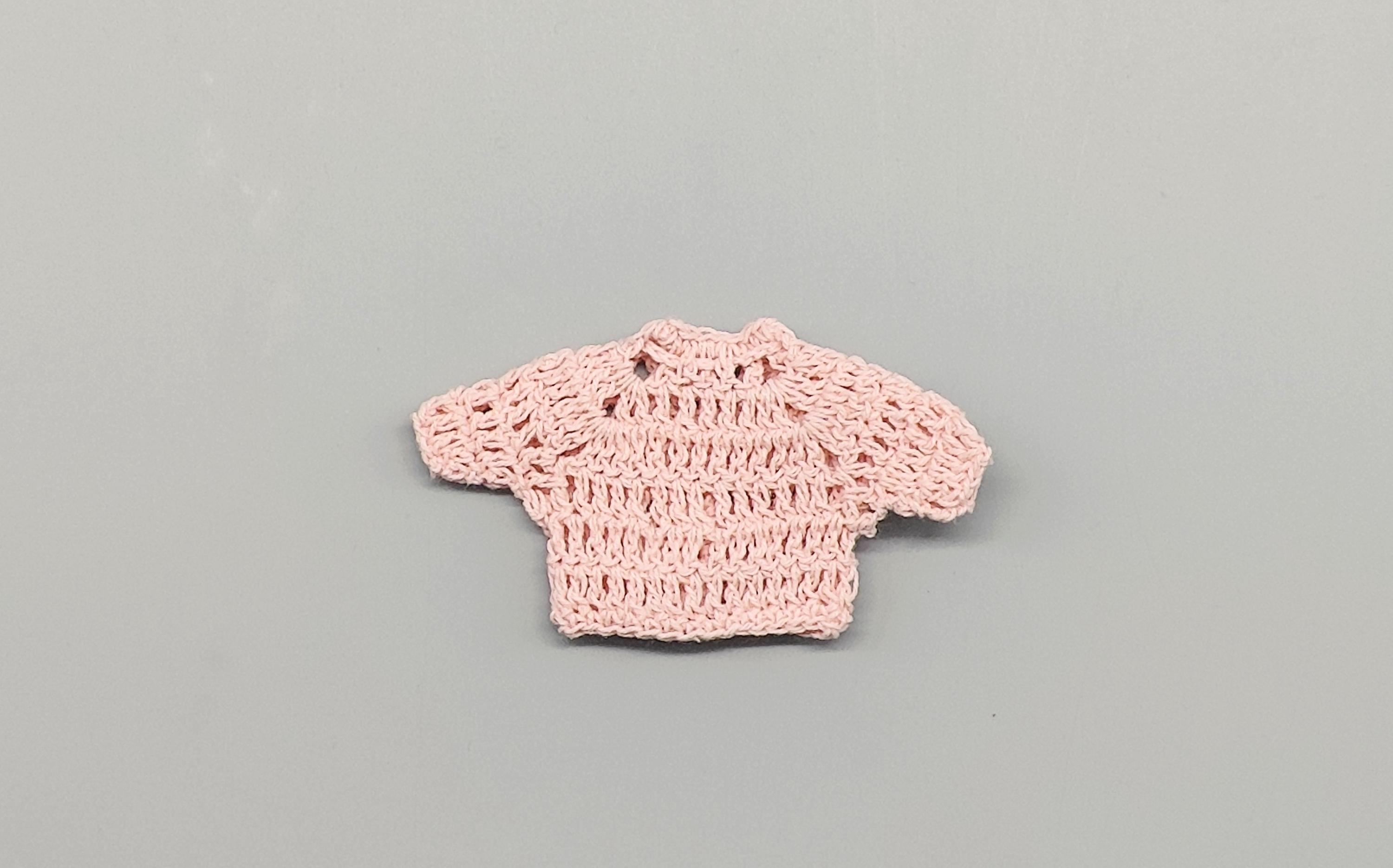 Baby pink knit crochet mini jacket with twisted cord ties, cute favors, baby shower / welcome, crochet favors, baby shower favours, Set of 6