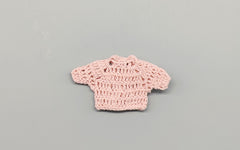Baby pink knit crochet mini jacket with twisted cord ties, cute favors, baby shower / welcome, crochet favors, baby shower favours, Set of 6