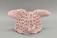 Baby pink knit crochet mini sweater with cute drawstrings, baby shower favors, event favors, crochet favors, newborn favors, Set of 6