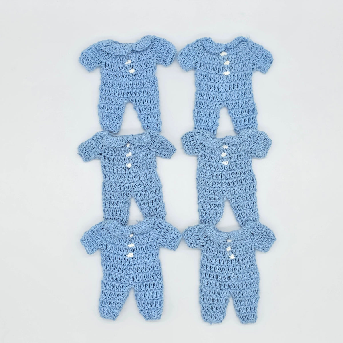 Tiny Blue Crochet Onesie Party Favor Set - Perfect Party Gift - Set of 6 Party favors