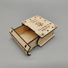 Our Story Begins Here - Custom Wedding Favor Box - Personalized Wooden Keepsake for Guests, Jewelry Box, Chocolate Box