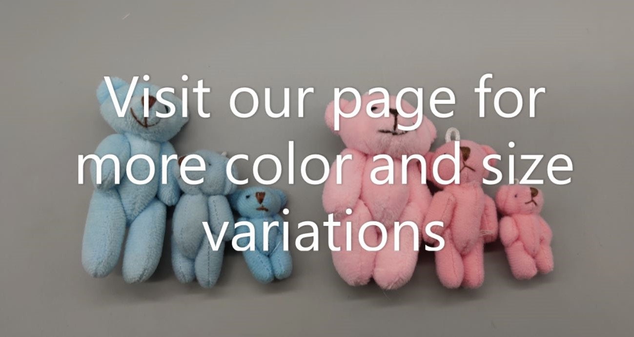 Set of 2 Mini Plush Teddy Bears Favors Toys - Cream Little Bear - Stuffed Animal - Baby Shower or Baby Welcome Party - Choose from 2 sizes