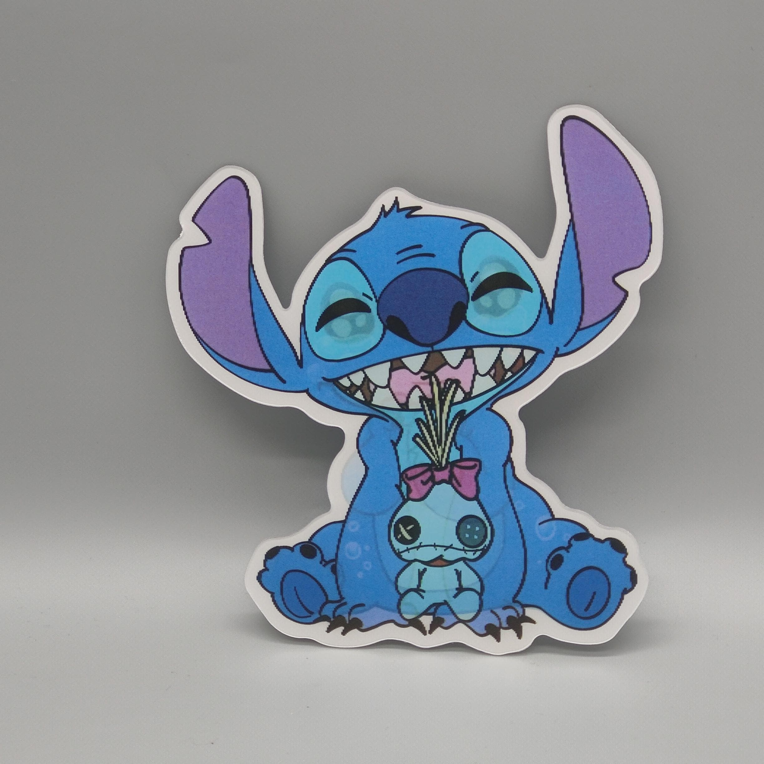 Lenticular 3D Stitch Sticker | Happy to Sad Animated Lilo & Stitch Decal | Morphing Stitch Voodoo Doll |Use on Water Bottle Laptop or Car
