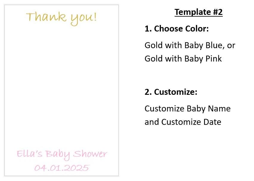 Baby Shower Favor with Custom Name & Date, Crochet Baby Favor with Hanger, Personalized Card w/ Color Choice. Ships Fast and Free! Set of 6