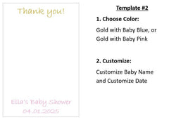 Baby Shower Favor with Custom Name & Date, Crochet Baby Favor with Hanger, Personalized Card w/ Color Choice. Ships Fast and Free! Set of 6