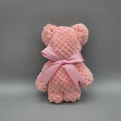 Chic Teddy Bear Towel Favors | Set of 6 Luxury Microfiber Baby Shower Gifts | Frosted Bag