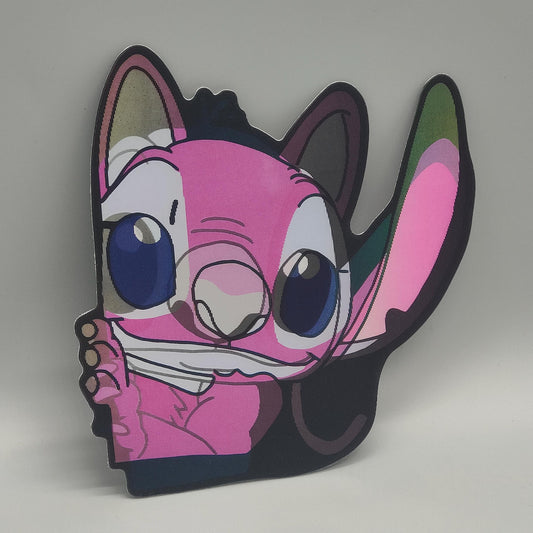 3D Lenticular Stitch and Angel Inspired Sticker Morphing Lilo and Stitch Decal