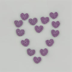 Tiny Lilac Crochet Hearts 1" Appliques, Set of 12 Tiny Yarn Hearts for Scrapbooking, Sewing, Crafts & Valentine's Day