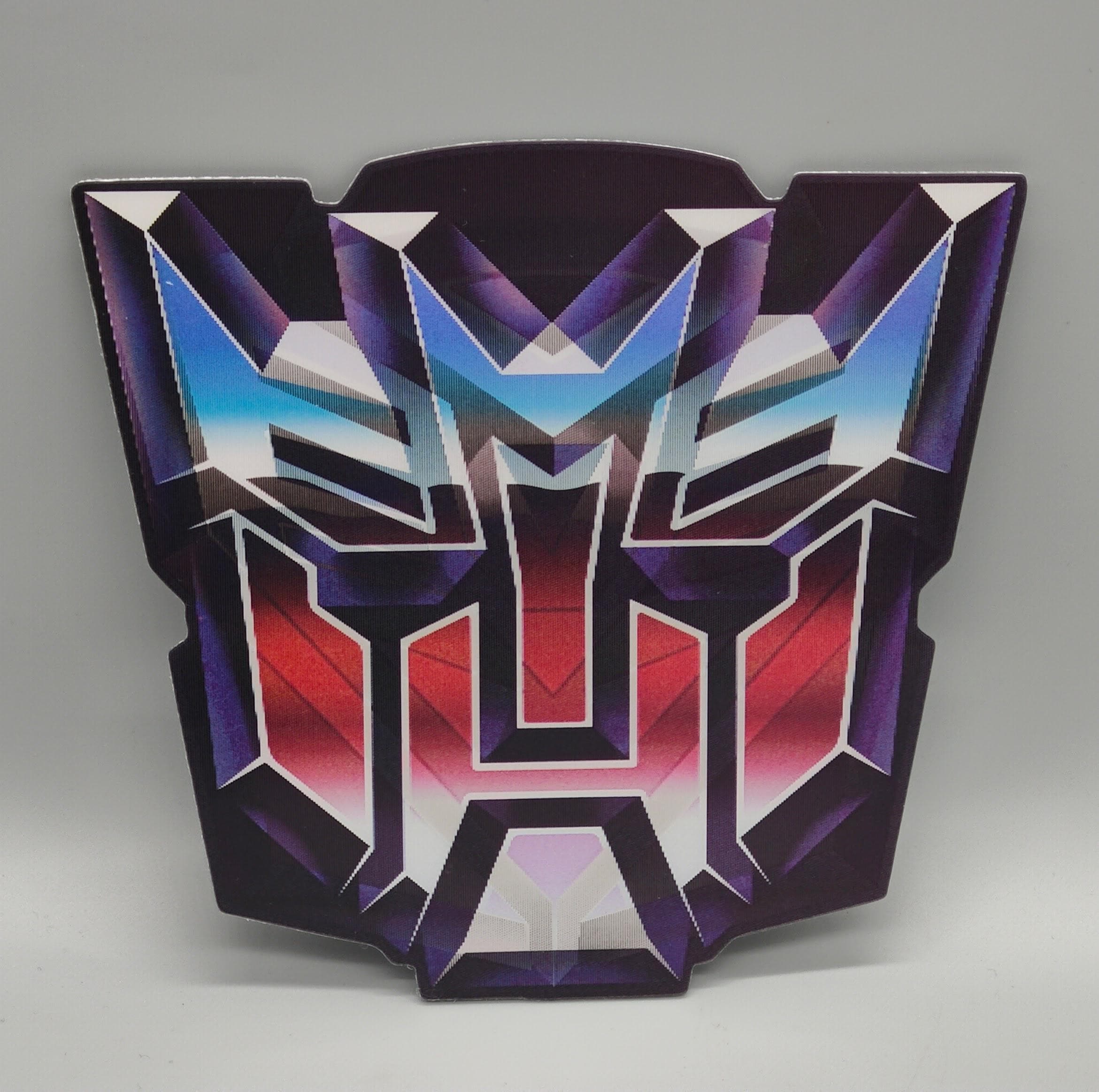Transformers 3D Lenticular Sticker - Autobot vs Decepticon Shifting Logo - Car Decal, Laptop Sticker, Fan Art