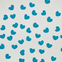 Set of 12 Tiny Turquoise Crochet Hearts - 1inch Mini Hand-Stitched Appliques for Scrapbooking, Crafts & Table Scatter