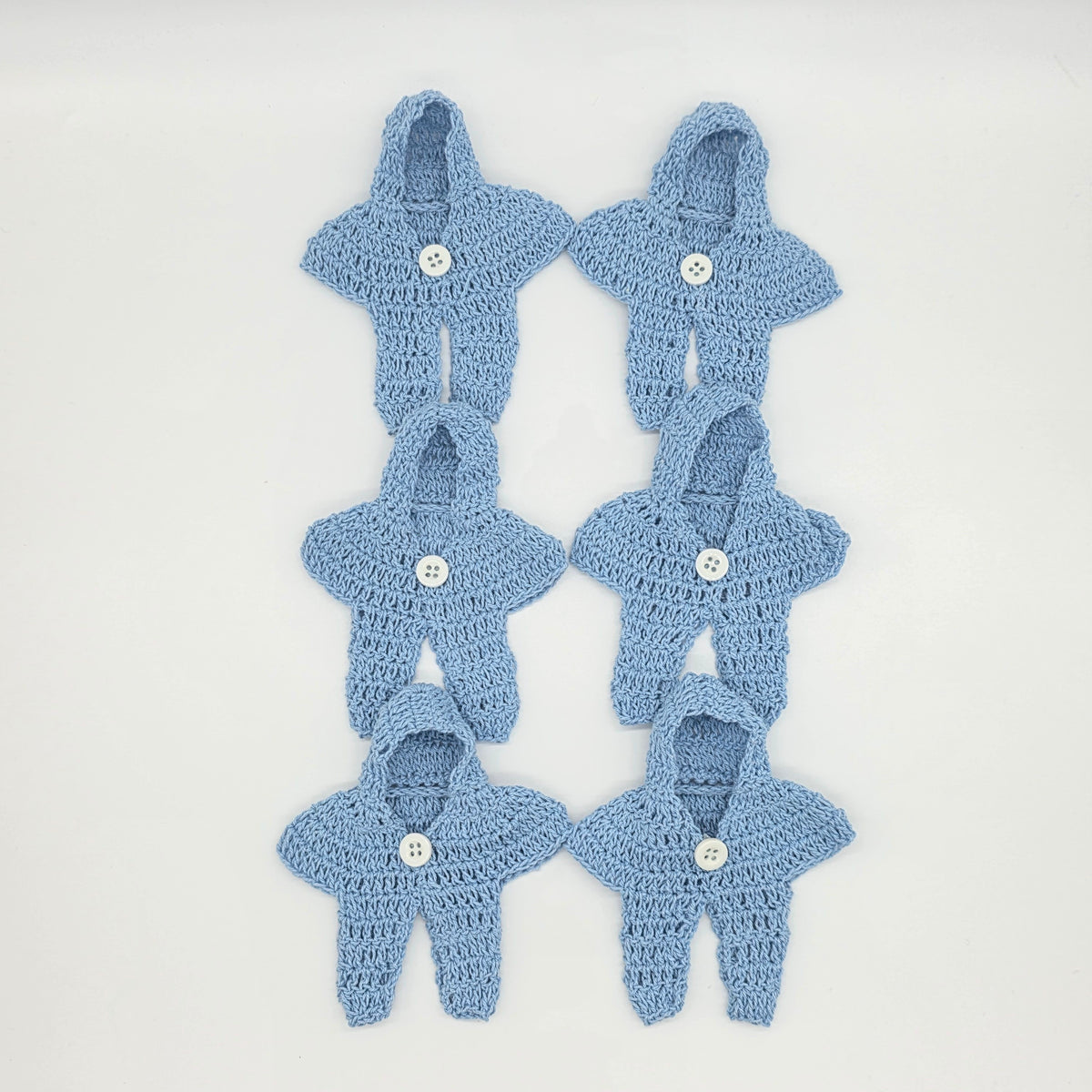 Tiny Crochet Snowsuit Party Gifts & Baby Shower Party Favors (Set of 6)