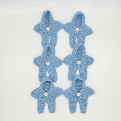 Tiny Crochet Snowsuit Party Gifts & Baby Shower Party Favors (Set of 6)